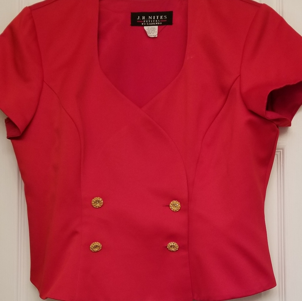 Red sateen jacket/top